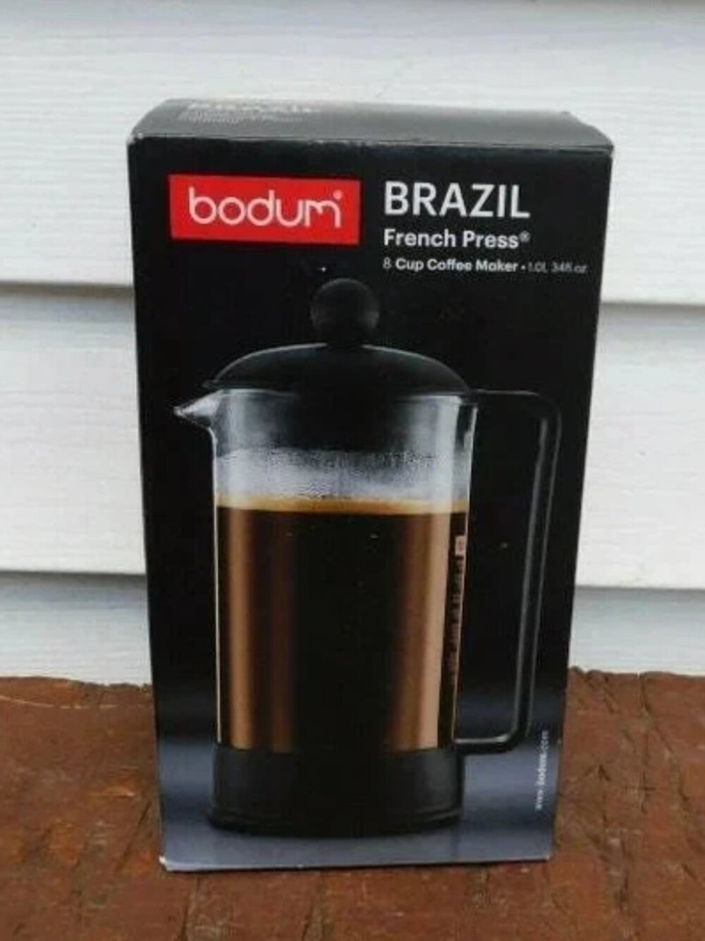 BODUM Brazil 8-Cup French Press Coffee Maker 34-oz Black NEVER USED